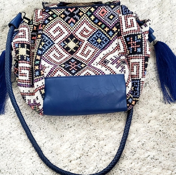 Multi color tribal ethnic duffle purse bag - Picture 4 of 5